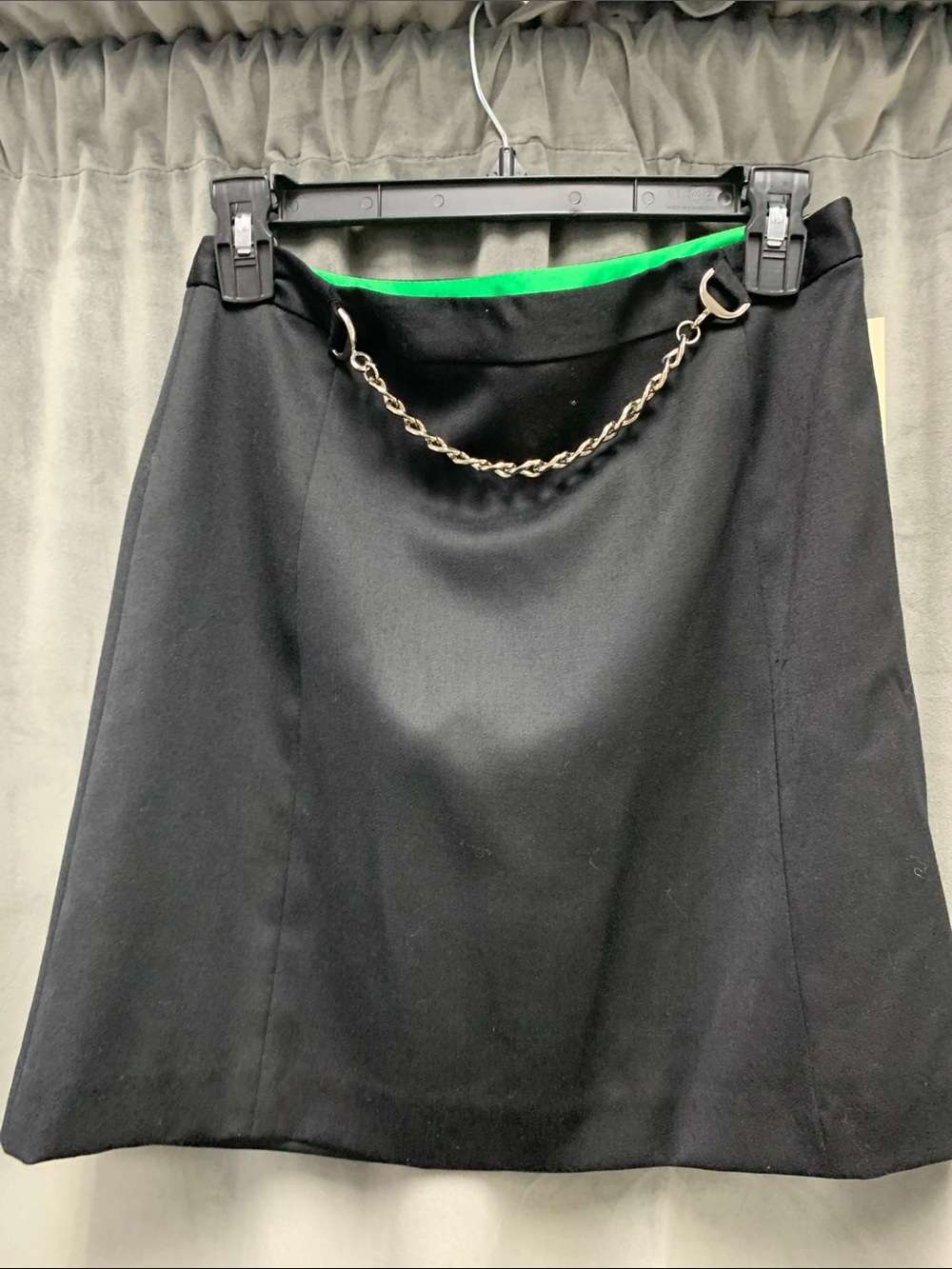 Milly of New York Black Mini Skirt with Gold Chain